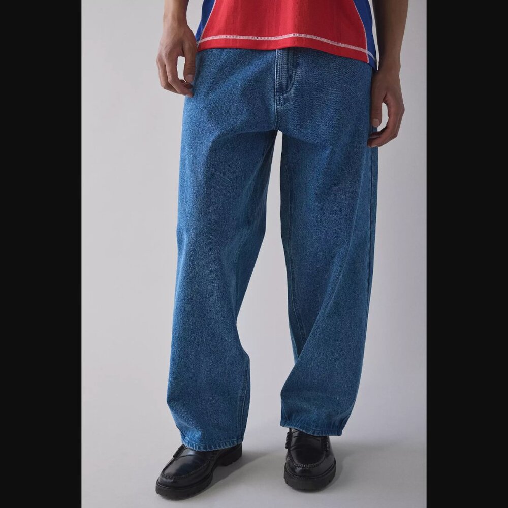 OBEY Bigwig Rigid 100% Cotton Vintage Denim Light Zip Fly Work Baggy Jean men 38